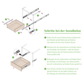 SAYOYO Ball Bearing Drawer Runners, Full Extension 300 mm Drawer Runners, Runners for Drawers, Set of 2 (1 Pair) with 12 Screws