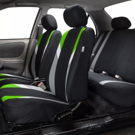 The Quality Cover Premium Modernistic Green Black Auto Car SUV Seat Covers 3 Row Set