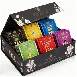 Wissotzky Artisanal Tea Chest Box, Assorted Flavors of Black & Herbal Tea Bags (42 Tea Bags) 6 Flavors | Mothers Day Gift | Tea Sampler Variety Pack | Tea Gift Set | Individually Wrapped | Corporate & Holiday Gifts | Certified Kosher