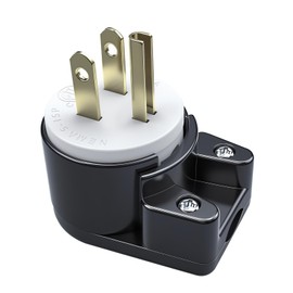Right Angle Nema 5-15P 15A 125V , 360° Rotatable DIY AC Connector, ETL Assembly 3-Prong Space-Saving AC Plug