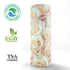 Urnas de cremación femeninas de rosas blancas biodegradables y ecológicas para cenizas adultas, urnas de entierro, tubo de dispersión para cenizas, urnas de dispersión para cenizas humanas (rosas blancas, medianas 10 x 4 pulgadas)