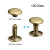 sourcing map 100 Sets Leather Rivets, 9mm Double Cap Rivets