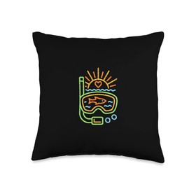 Scuba Diving - Freediving Scuba Dive Mask for Deep Sea Diver Throw Pillow