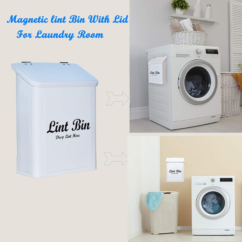 BLEOAKYNUT Lint Holder Bin for Laundry Room Magnetic Lint Box