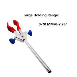 Lab Clamp Prong Finger Style Clip Beaker Clamp with Rubber Cover Lab Clamp Retort Adjustable Swivel Extension Flask Clamp (L)