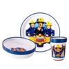 Fireman Sam 3pcs Bicolor Premium Kids Dinner Tableware Set Plate,