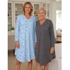 Marvmys 2 Pack Long Sleeve Nightgowns for Women Cotton Night