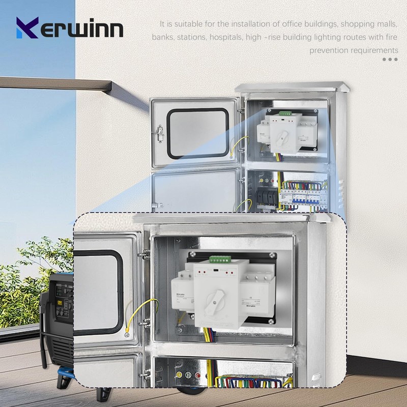 KERWINN Dual Power Automatic Transfer Switch 110V 63A Outdoor Generator