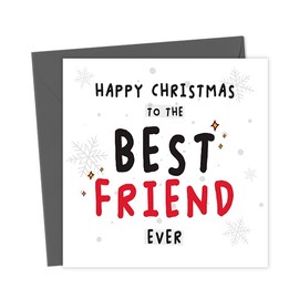 Friend Christmas Card | Happy Christmas to the best friend ever | Friend Xmas Cards | Cute Christmas Card for friend