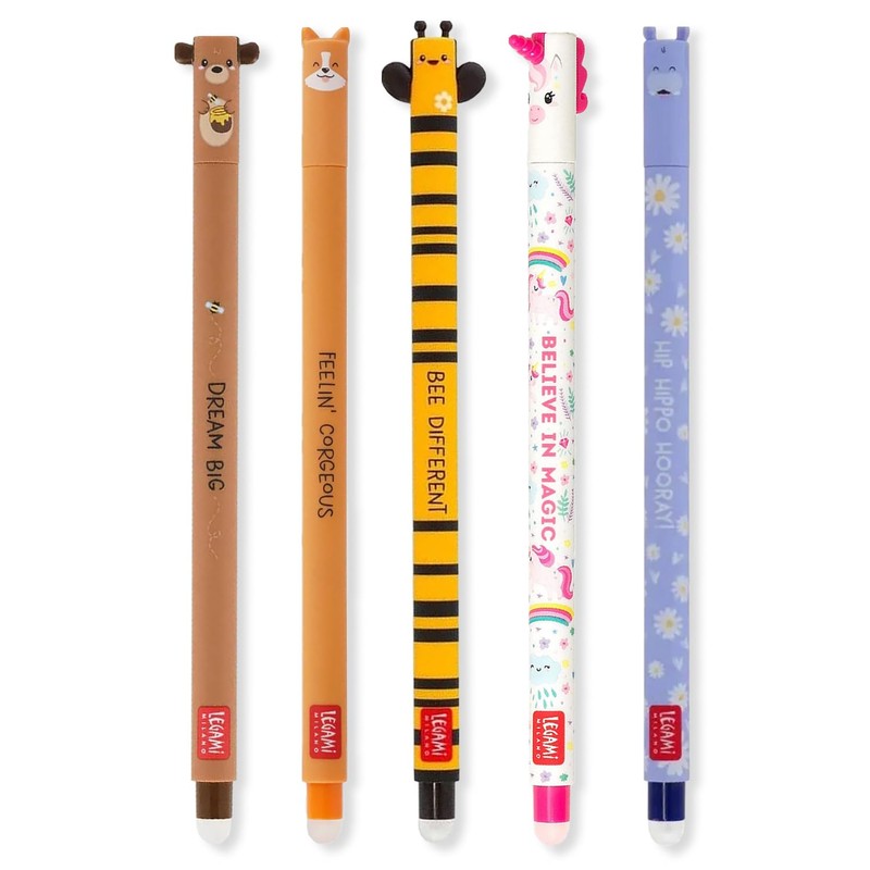 LEGAMI Super Soft Pencil Case & Erasable Gel Pens |