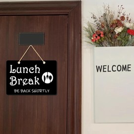 Lunch Break Sign, Out to Lunch Be Back Shortly, Out of Office for Dining Break Room, Food Kitchen, Office Work, Business Acrylic Sign