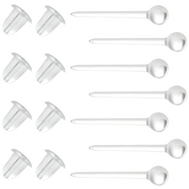 Plastic Earrings for Sports, KMEOSCH 400Pcs 18g 3mm/4mm Solid Plastic Post Stud Earrings with Soft Rubber Earring Backs in 2 Organizer Boxes