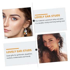 KOMBIUDA Elegant Adorable 1 Pair Earrings Unique Jewelry Supplies Resin Metal Studs Set