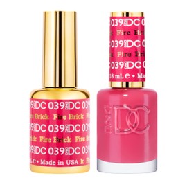 DAISY DND DND DC Gel Polish Set, Red Collection, UV/LED Gel Polish and Air Dry Nail Lacquer, Matching Chip-Free Polish Duo, 039 Fire Brick, 0.5 Fl Oz