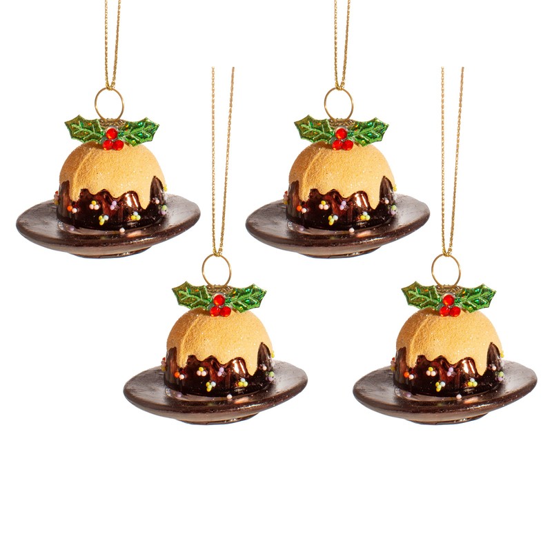 Sass & Belle Christmas Pudding Bauble - Set of 4
