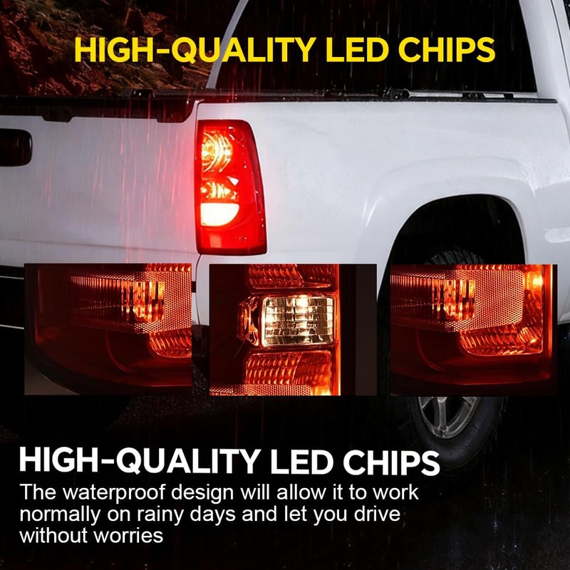 GRAND ORANGE Tail Light Assembly Rear Lights Brake Lamp w/Wiring