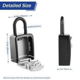 Iron Lock® - Key Lock Box Portable with Removable U-Shackle Indoor Outdoor Waterproof 4 Digit Combination with Resettable Code with A B Switch Key Lockbox for Outside Hold Spare Keys for Realtors