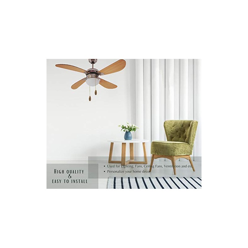 Decorative Wooden Ceiling Fan Pull with Beaded Chain-Light wood-FA111-3Pack