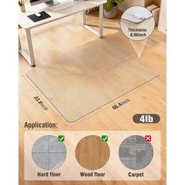 Blvornl Innovative Puzzle Chair Mat for Hardwood Floor, 36"*48" Hard Material Chair Mat, Heavy Duty Computer Chair Pad for Rolling Chairs, Desk Floor Rug for Office and Home