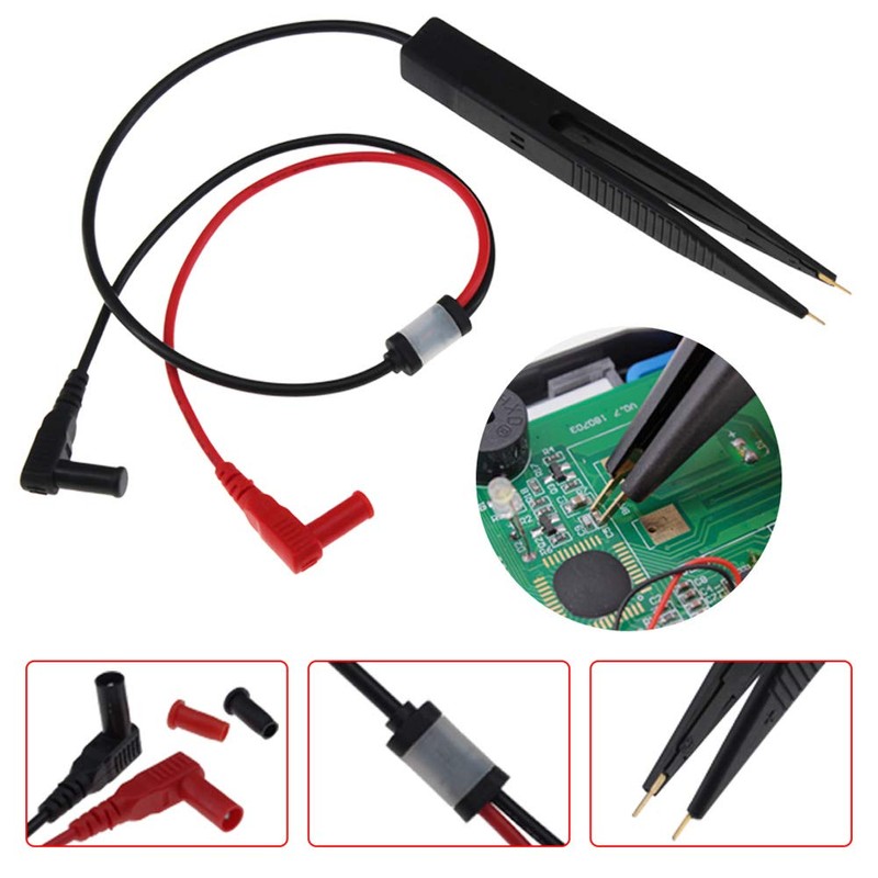 GOSONO 2pcs/lot SMD Inductor Test Clip Probe Tweezers for Resistor