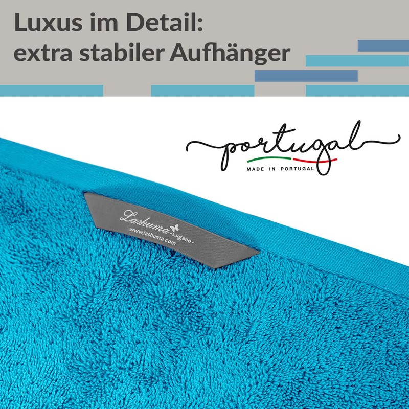 Lashuma Lugano Guest Towels 30 x 50 cm Blue Aquamarine