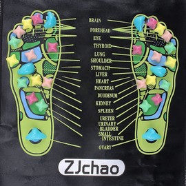 Akozon 1.7 m x 0.35 cm, walking stone foot massage mat healthy cushion 7 board reflexology walk massager leg health care stone foot care