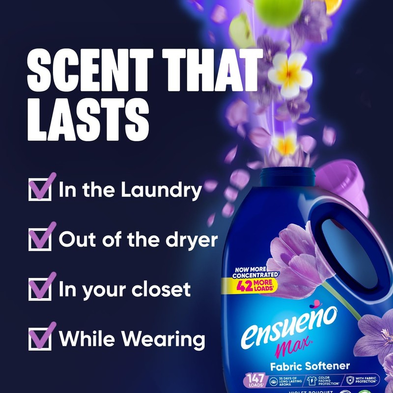 Ensueño Max Liquid Fabric Softener - Violet Bouquet Scent -