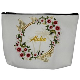 Aloha Designs ALOHA Cosmetic Bag for Women Roomy Makeup Bag Travel Splash-proof Toiletry Bag Accessories Organizer and Womans Pouch. Aloha Water-resistant Beach Bag Pouch. Plus Aloha Decal Sticker