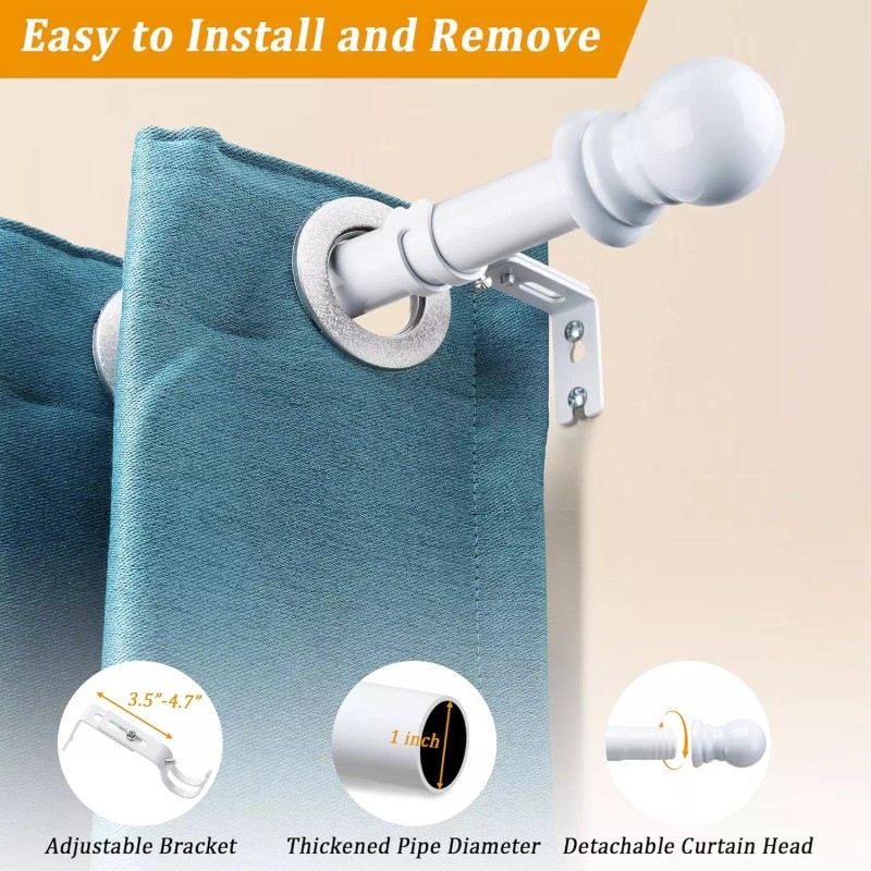 Nicecho L Shape Heavy Duty Curved Curtain Rods for 2