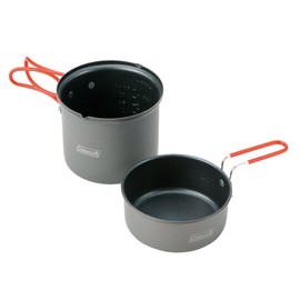 Coleman 2000012957 Pack-Away Solo Cooker Set, 1-Person, Aluminum, Camping, Outdoor, BBQ, Barbecue, Pot, Cup, Portable, Carry, Direct Fire, Durable