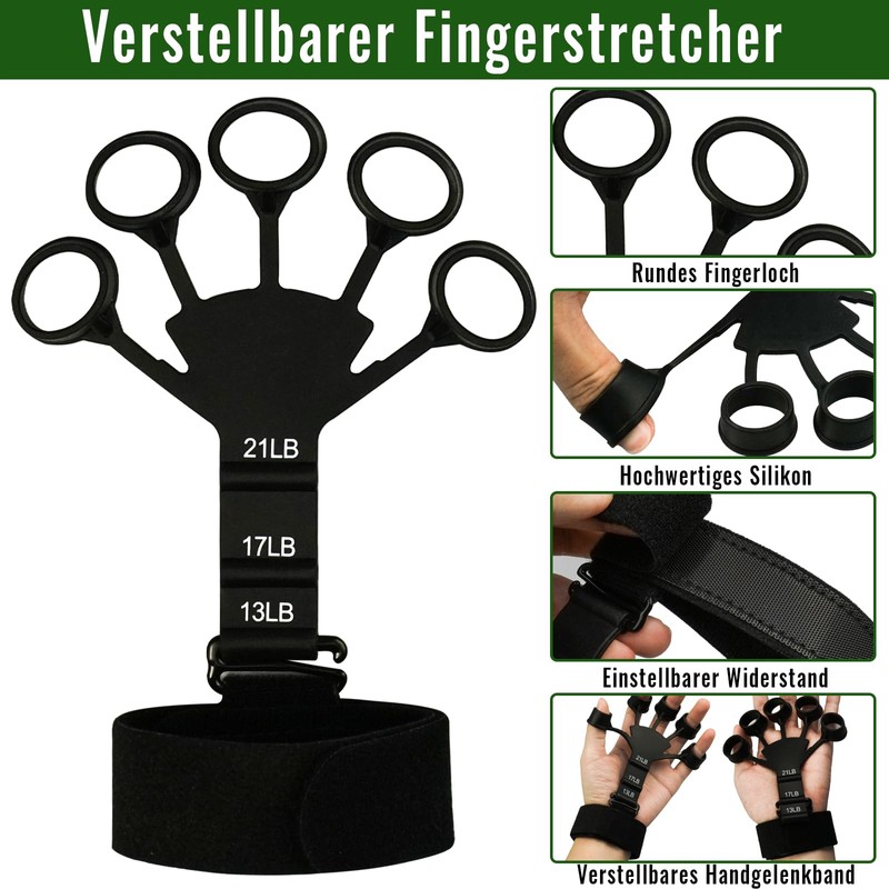 benlidoner Hand Trainer Finger Trainer Set of 6 Adjustable Grip