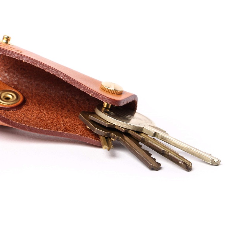 [モカ] レザー 革 キーケース 01 おしゃれ コンパクト シンプル メンズ ヌメ革