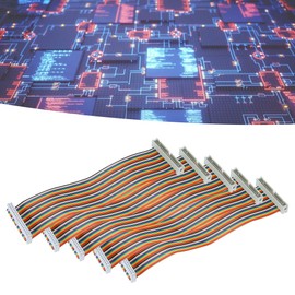 GPIO Cable, 5Pcs 20cm Male to Female 40pin GPIO Ribbon Cable Wire Computer Accessories 20cm for Connection 3.5" LCD Screen (Male to Female)