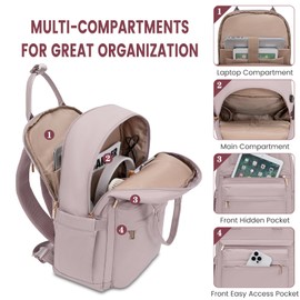 LOVEVOOK Laptop Backpack for Women 15.6 Inch Laptop Bag with USB Port, Fashion Waterproof Backpacks Teacher Nurse Stylish Travel Bags Vintage Daypacks for College Work