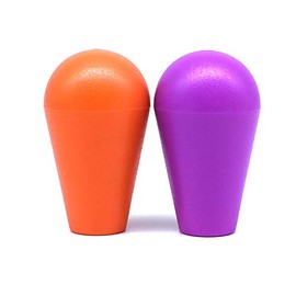 2 Pcs Arcade Joystick Bat Top Ball Top Oval Handle Knob American Type Replacement for Zippy SANWA SEIMITSU Arcade1up Machine Console Cabinet Orange and Purple DIY Durable New