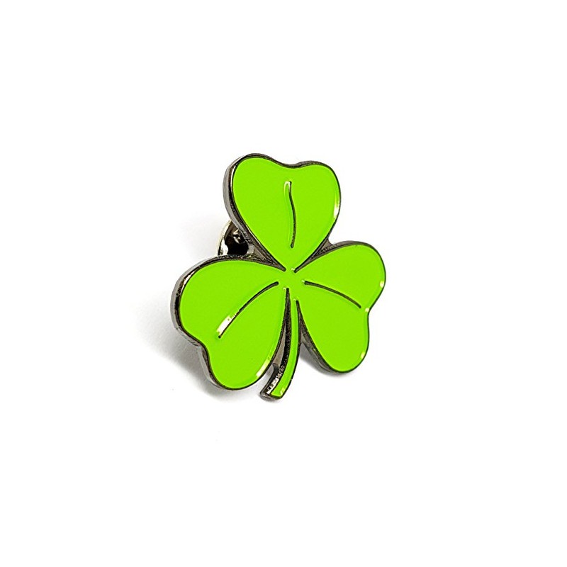 Mainly Metal Green Enamel Pin Badge Brooch Lucky Irish Shamrock