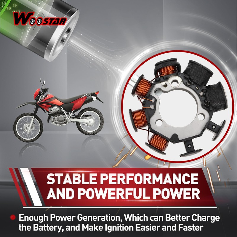 WOOSTAR 8 Coil 3 Wire Magneto Stator Replacement for 1990-1993