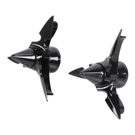 Unbranded Spun Blade Spinning Front Axle Cap Nut Covers For Harley Electra Glide Sportster