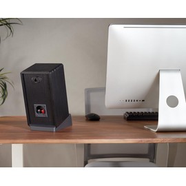 My Wall HS32-2L - Supporto universale da tavolo per altoparlanti HS32-2L, carico massimo 3 kg, angolo di inclinazione di 15°, supporto da tavolo per altoparlanti, smorzamento delle vibrazioni