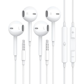for Apple Earbuds Wired [Clear Call], [MFi Certified] 3.5mm Headphones with Microphone Volume Control HiFi Stereo Ear Buds for iPhone/iPad/Kindle/Weather Radio [2 Pack]