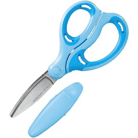 Kokuyo Aero Fit Saxa Scissors for Kids, Glueless Blue Hasa-P270B