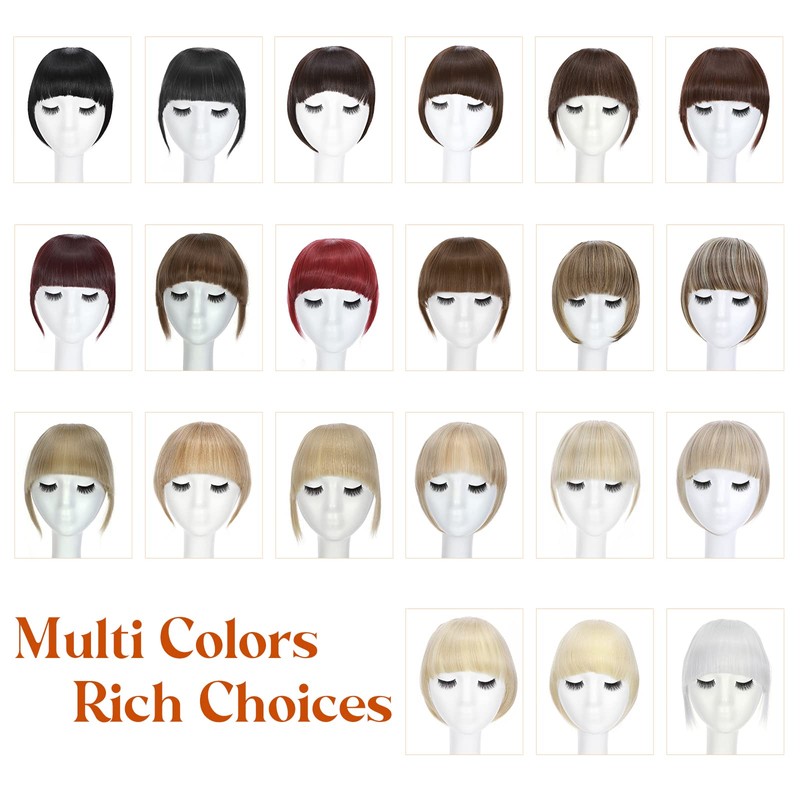 Elailite Fringe Hairpiece, Real Hair, Clip-In Fringe, One-Piece Extensions, Natural