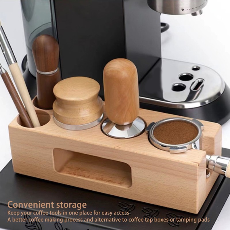 Wood Coffee Filter Tamper Holder Wooden Coffee Tamper Mat Stand