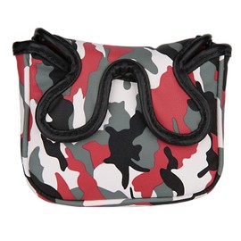 Golf Builder Red Camouflage Golf Club Square Mallet Putter Head Cover for Center Shaft Putters with Magnetic Closure