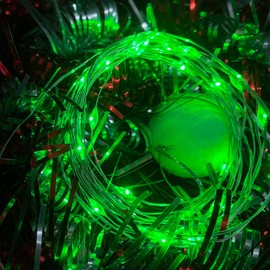 2 Pack Battery Powered Fairy Lights, LED String Lights with Timer, 6 Hours On/18 Hours Off, 30 LEDs, 10 Feet Silver Cord, Bedroom Home DIY Birthday Christmas Party Decoration (2, Green)