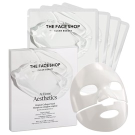 The Face Shop At Home Aesthetic - Mascarilla Facial Coreana de Hidrogel con Colágeno Vegetal  Set de 4 Piezas Antiedad y Reafirmante  Tratamiento At  