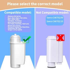 COJINLDFEI Coffee Machines Water Filter Compatible with Siemens® EQ Series Water Filters, EQ3/EQ6/EQ9, EQ500, S700, Brita® Intenza 575491, Bosch® TCZ7003, TCZ7033, NSF Certified, 6 Pack