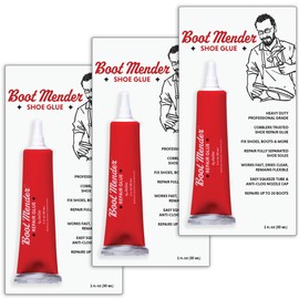 JobSite Boot Mender Glue - Shoe Glue Sole Repair - Clear, Instant Bond, Heavy Duty Adhesive (3 Pack of 30g Tubes)