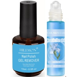 Quick Gel Nail Polish Remover, Easy Remove Gel Polish in 3 Minutes, No Need Soaking or Wrapping, Gel Remover for Nails 15ml (Remover&Oil)