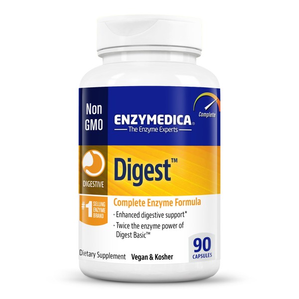 Enzymedica Digest, Complete Enzyme Formula for Everyone’s Digestive Health, with Full Range of Enzymes for Everyday Diets, 90 Capsules (FFP)